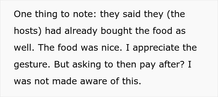 Person Has To Pay $17 For A Dinner Party They Assumed Was Free, Gets Mad And Vents Online Person Has To Pay $17 For A Dinner Party They Assumed Was Free, Gets Mad And Vents Online