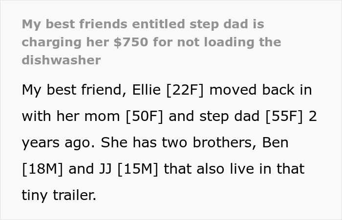 Woman Turns To BFF For Help After Entitled Stepdad Forces Her To Pay $750 As Punishment