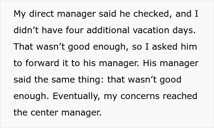 &ldquo;Four Paid Unused Vacation Days Will Cost You Thousands&rdquo;: Worker Complies With A Made-Up Rule