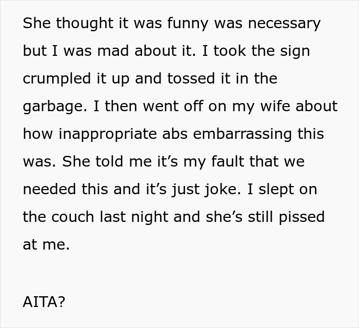 Husband Livid After Wife Leaves A Sign To Keep MIL Out Of Their Bedroom, Realizes His Mistake