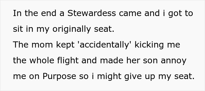 Plane Passenger Finds Her Seat Occupied By Mom With A Kid After Coming Back From The Bathroom