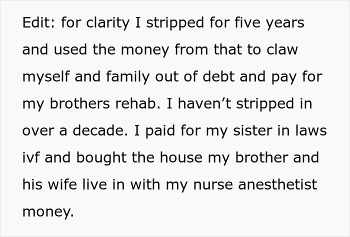 Brother And His Wife Bring Up Woman&rsquo;s Former Stripper Life, She Evicts Them