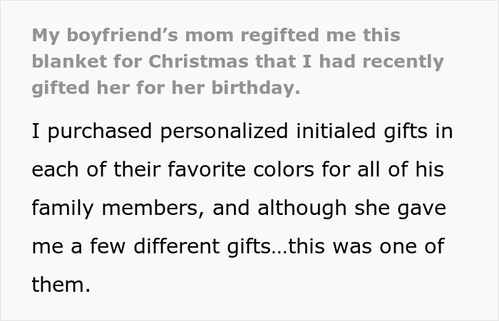 Woman Is Regifted The Same Present She Gave Her BF’s Mom, Others Share Similar Stories Online Woman Is Regifted The Same Present She Gave Her BF’s Mom, Others Share Similar Stories Online