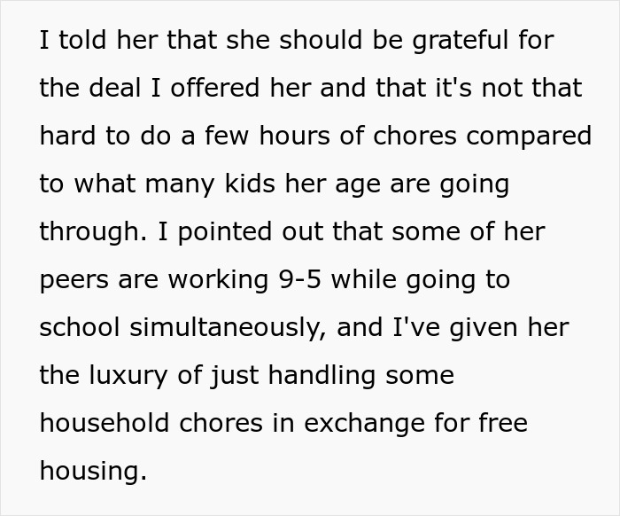 "Am I The Jerk For Expecting My Daughter To Stick To Our Chores-For-Rent Deal?"