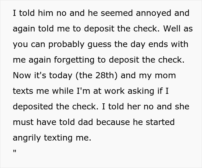 &ldquo;His Anger Was Out Of Line&rdquo;: Dad Wants Daughter To Deposit Christmas Check, Loses It As She Doesn&rsquo;t