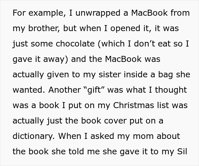 Woman Doesn't Get A Single Real Present From Family, Goes No-Contact, Asks If She Overreacted