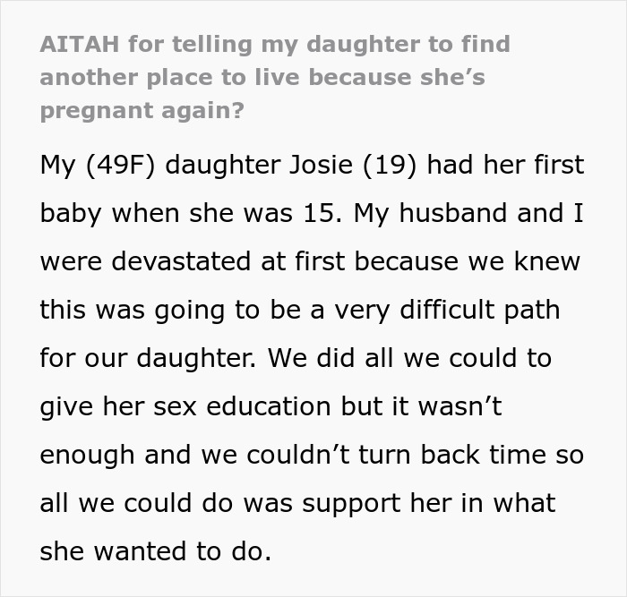 "Discuss Living Arrangements With The Father": Parents Kick Out 19YO Who’s Pregnant For The 2nd Time "Discuss Living Arrangements With The Father": Parents Kick Out 19YO Who’s Pregnant For The 2nd Time