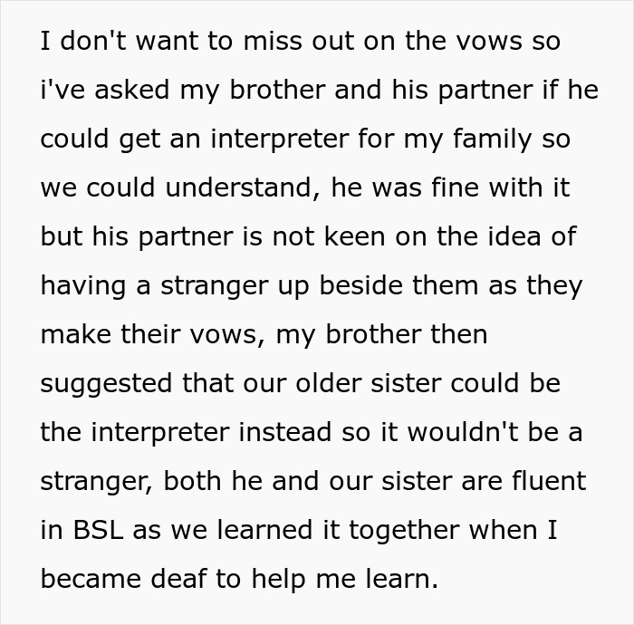 Bride Refuses To Have Sign Language Interpreter At The Altar When Asked By Groom’s Family Bride Refuses To Have Sign Language Interpreter At The Altar When Asked By Groom’s Family