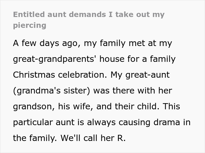 Entitled Aunt Disgusted By Teen&rsquo;s Nose Piercing Demands They Take It Out, They Clap Back Instead