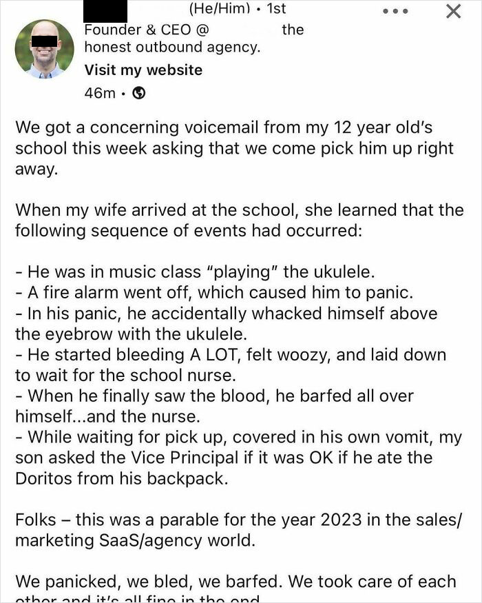 Folks - This Is Not A Parable For The Year 2023 In Sales/Marketing/Saas