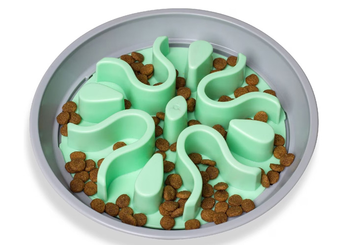 Outward Hound Fun Feeder Wobble Slo-Bowl Dog Bowl, Mint, 2.5 cup