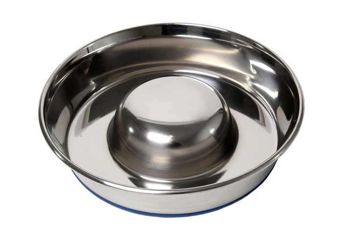 OurPets Durapet Premium Stainless Steel Slow-Feed Dog Bowl