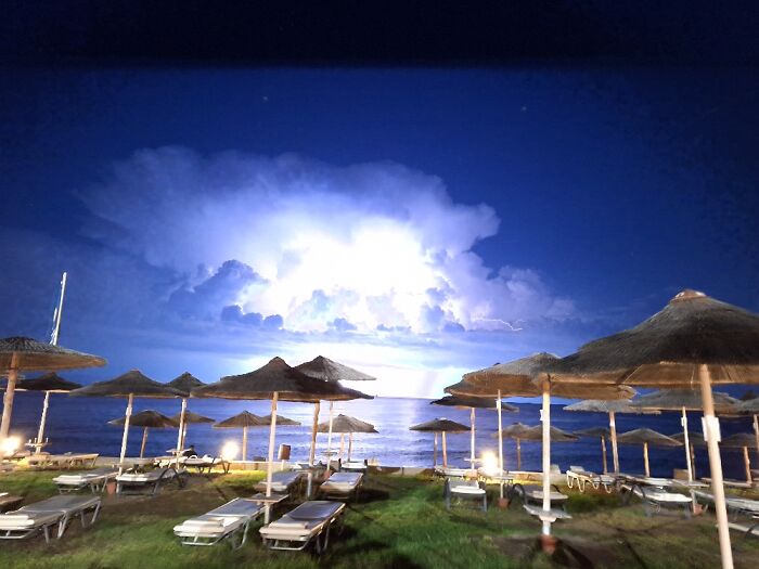 Lightening Early Evening In Rhodes