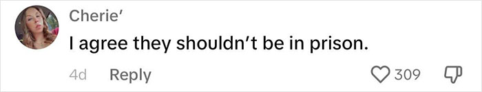 Comment supporting freedom for Menendez Brothers with 309 likes.