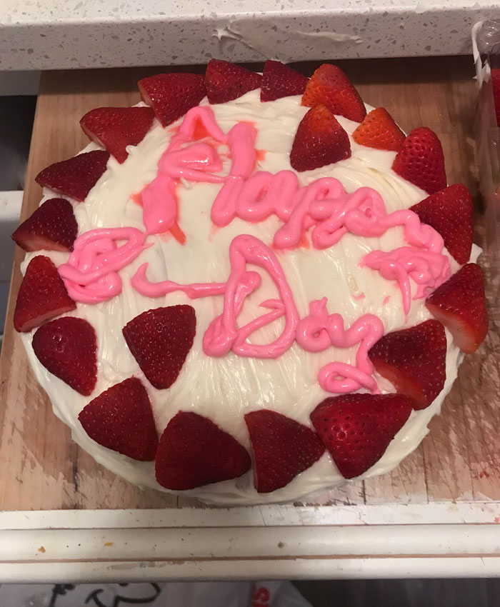 My Fiance's Birthday Is Tomorrow. Icing Is Harder To Write With Than I Thought It Would Be