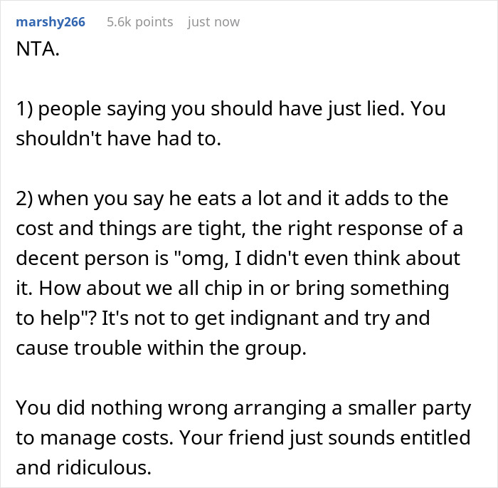 &ldquo;Am I The [Jerk] For Not Inviting My Friend&rsquo;s Husband To Dinner Because He Eats Too Much&rdquo;