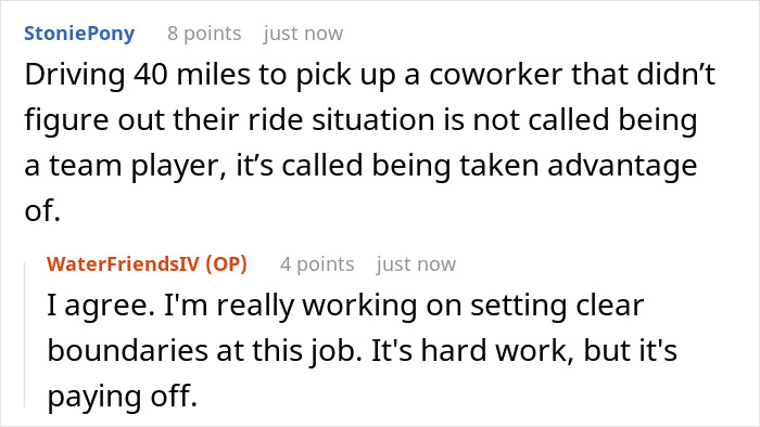 Employee Expected To Give Colleague Regular 40-Mile Rides To Work For Free, Flatly Refuses