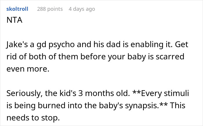 Man Refuses To Stop 12 Y.O. From Scaring Their New Baby, Mom Serves Them An Eviction Notice Man Refuses To Stop 12 Y.O. From Scaring Their New Baby, Mom Serves Them An Eviction Notice
