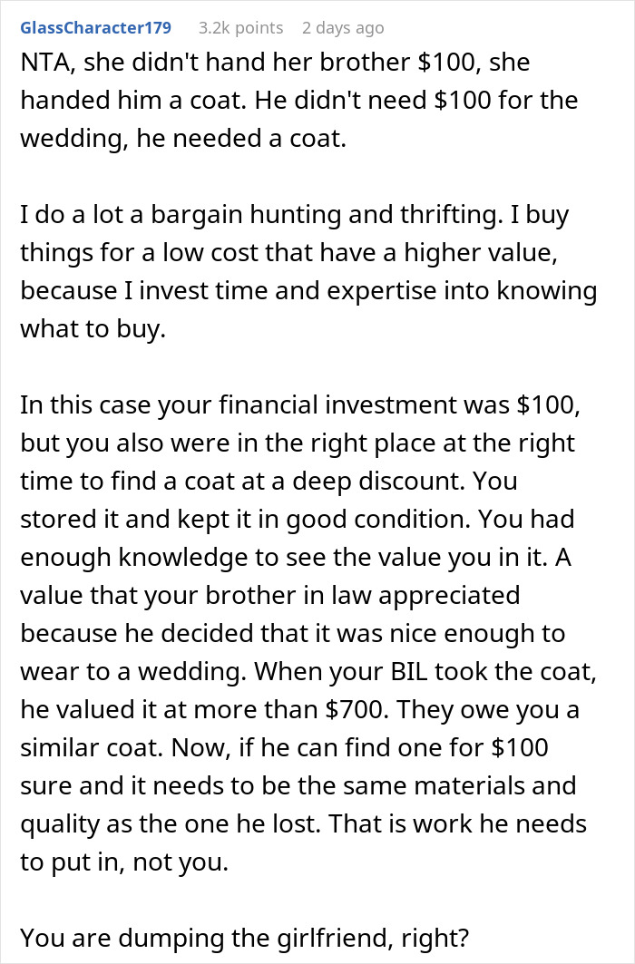 Man Refuses To Back Down After Fianc&eacute;e&rsquo;s Family Turn On Him Over $700 Coat