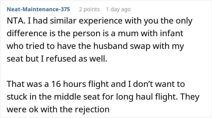 Woman Refuses To Switch Seats With A Man So He Can Sit With Family, Flight Attendant Intervenes