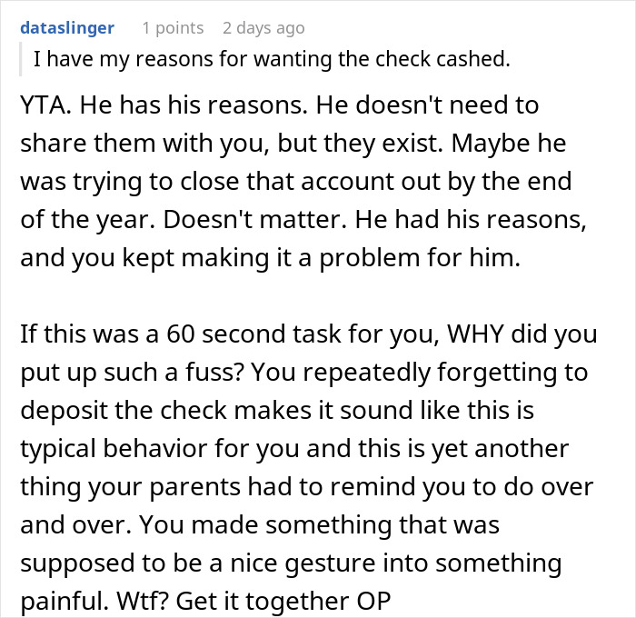 &ldquo;His Anger Was Out Of Line&rdquo;: Dad Wants Daughter To Deposit Christmas Check, Loses It As She Doesn&rsquo;t