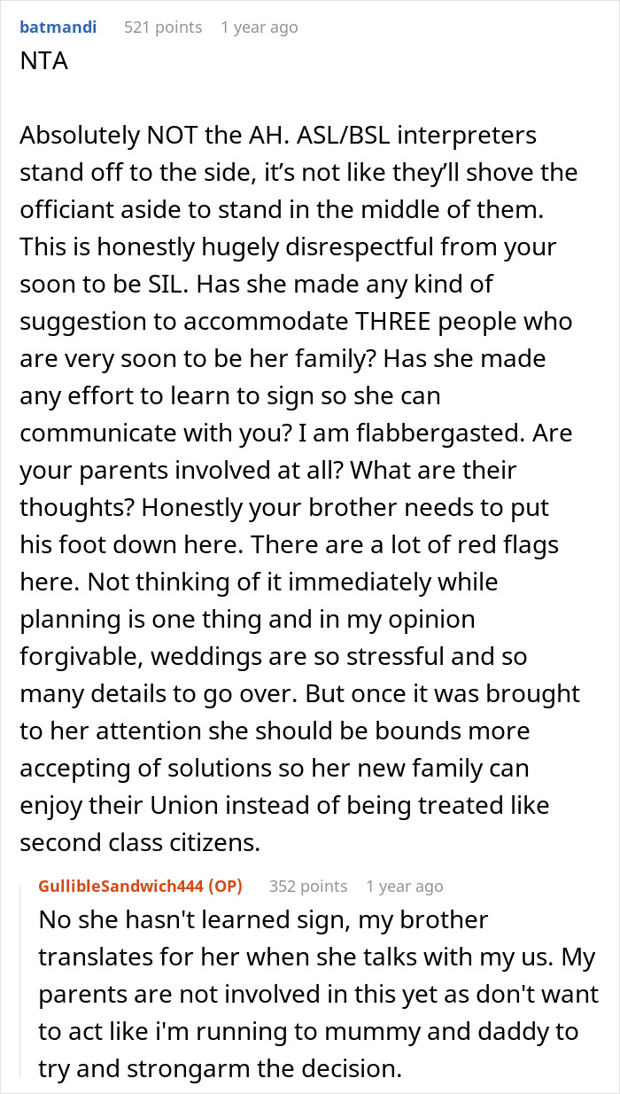 Bride Refuses To Have Sign Language Interpreter At The Altar When Asked By Groom’s Family Bride Refuses To Have Sign Language Interpreter At The Altar When Asked By Groom’s Family