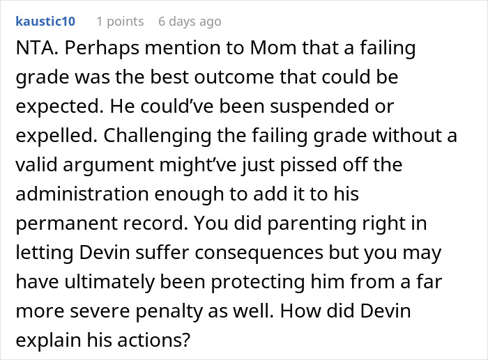 Dad Thinks Son Deserved The Punishment After He Was Caught Cheating, Mom Is Mad