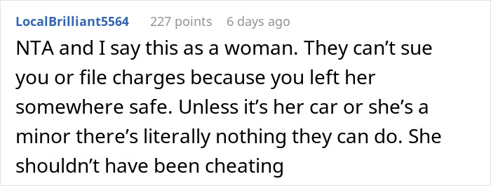 Guy Leaves His GF In A Hotel In Another State After Learning She Cheated, Asks If It Was Wrong Guy Leaves His GF In A Hotel In Another State After Learning She Cheated, Asks If It Was Wrong