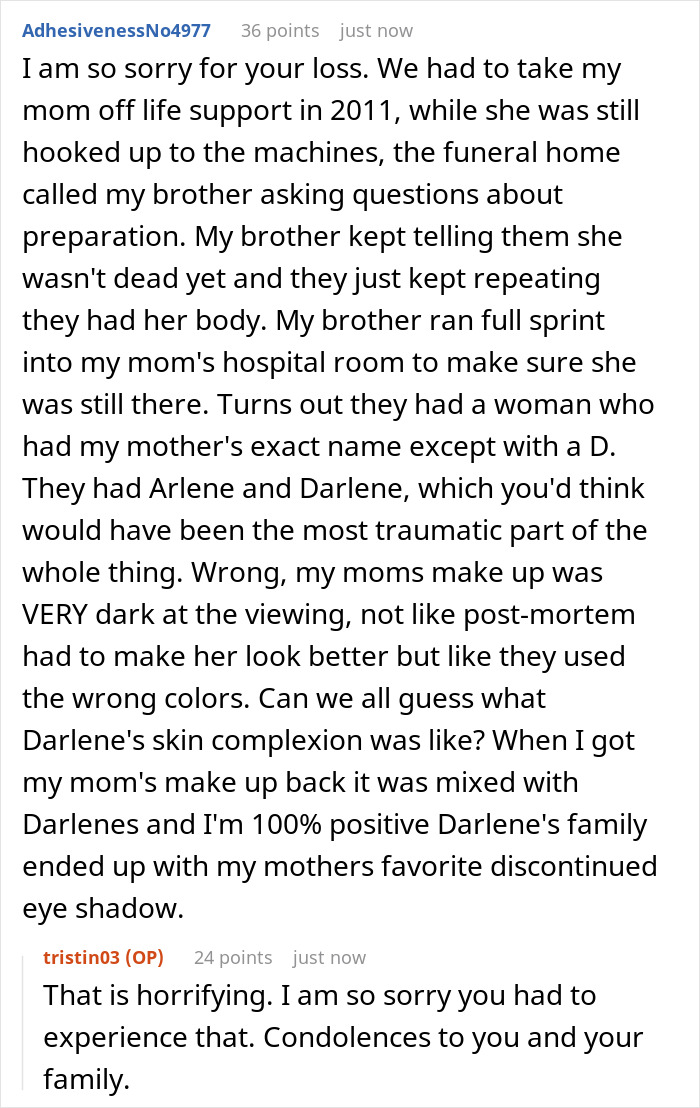 Woman Shares A Mildly Infuriating Story About A Call From Funeral Home Where She Buried Her Husband