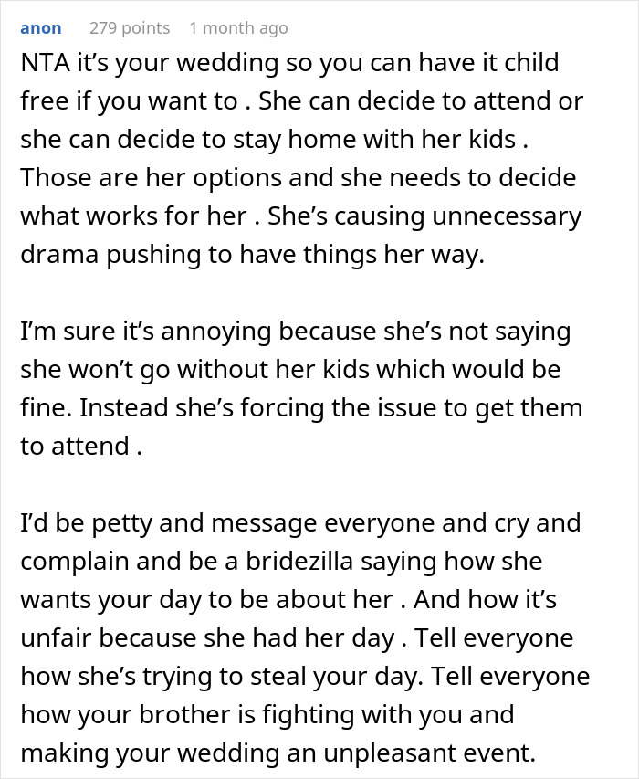 Bride Refuses To Make An Exception For SIL&rsquo;s 4 Kids At Her Child-Free Wedding, Drama Ensues