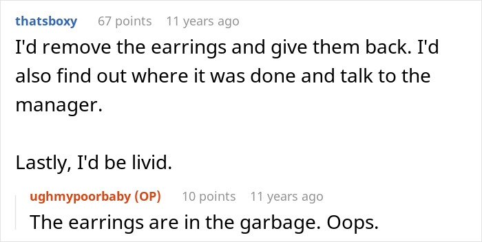Woman Refuses To Let MIL Babysit Anymore After She Pierced Newborn’s Ears Without Approval Woman Refuses To Let MIL Babysit Anymore After She Pierced Newborn’s Ears Without Approval