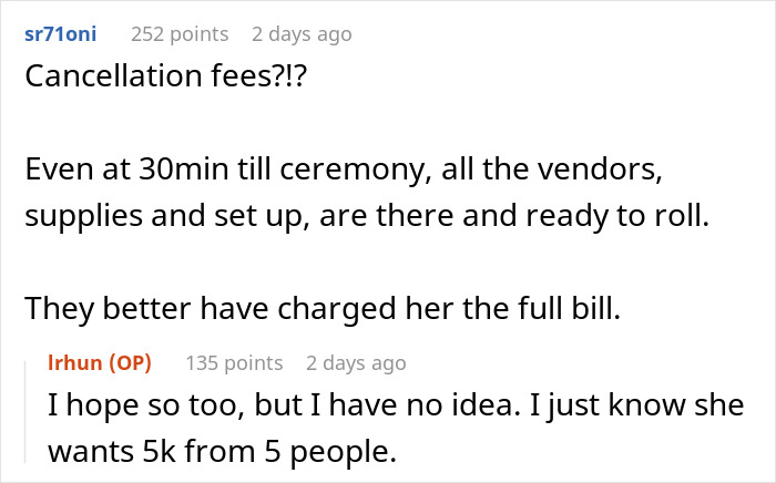 Woman Hits Peak Bridezilla After Demanding Bridesmaids Pay $5,000 In Cancellation Fees