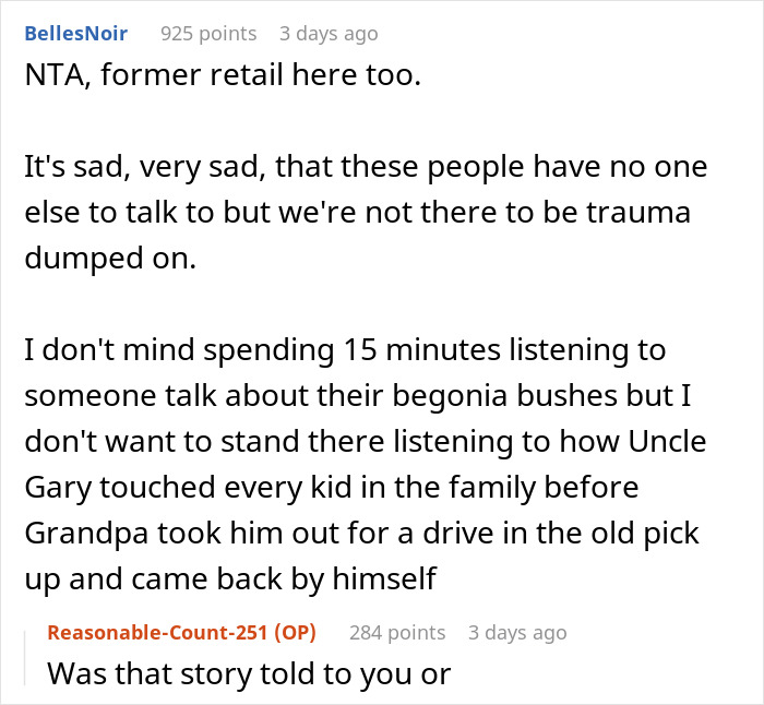 Shopper Shuts Up Trauma-Dumping Woman For Talking At Him While Checking Out Shopper Shuts Up Trauma-Dumping Woman For Talking At Him While Checking Out