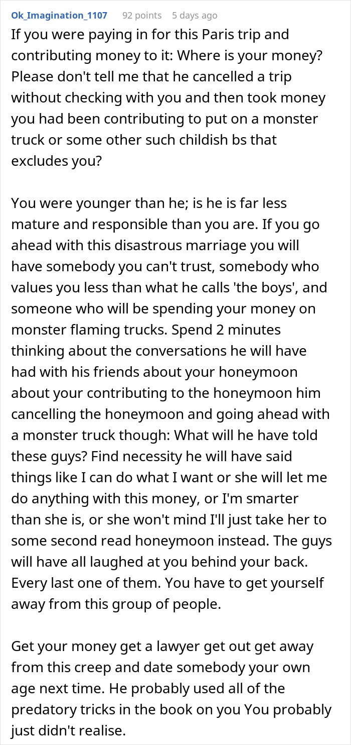 Woman Blamed For Being Upset Over Canceled Honeymoon, Internet Urges Her To Cancel The Wedding