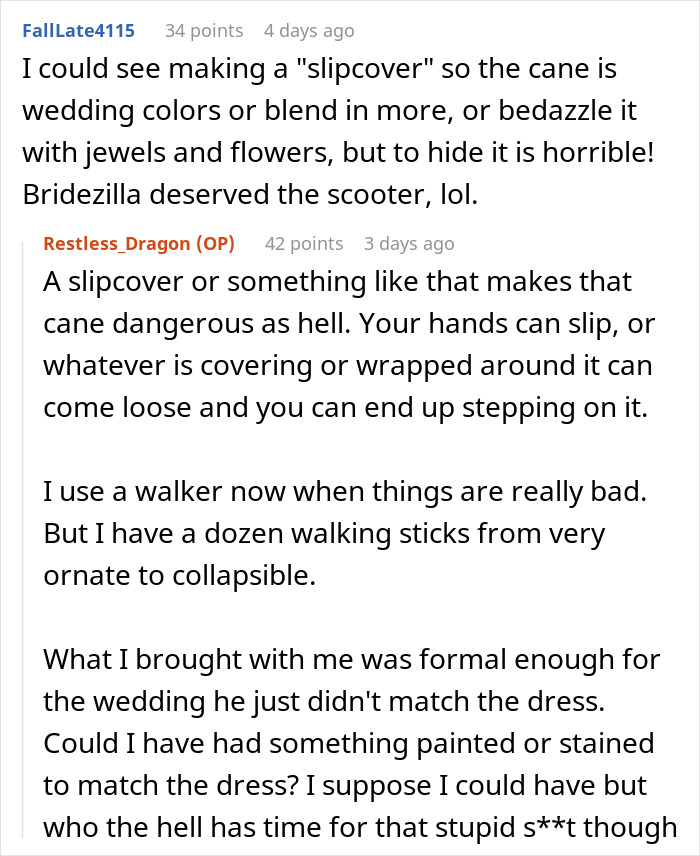 Bridezilla Hides Veteran's Cane That Doesn't Fit Her Wedding Aesthetic, Regrets It Immediately Bridezilla Hides Veteran's Cane That Doesn't Fit Her Wedding Aesthetic, Regrets It Immediately