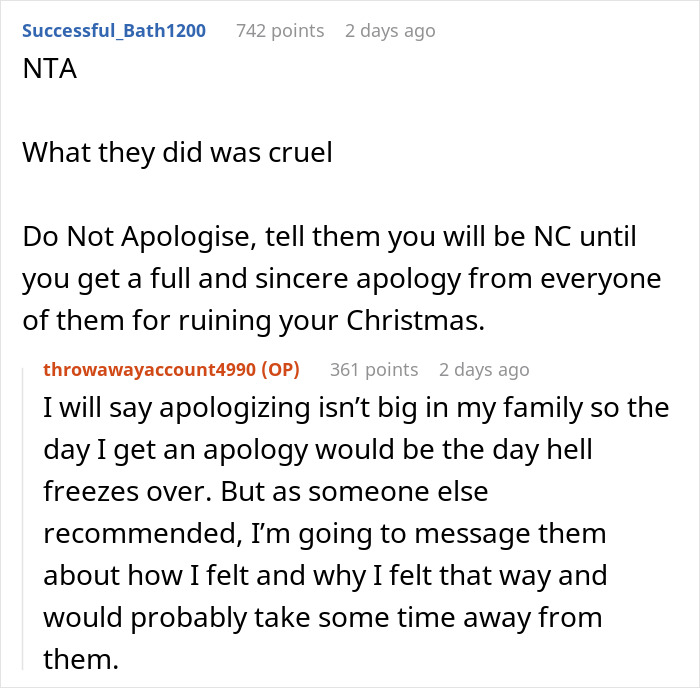 Woman Doesn't Get A Single Real Present From Family, Goes No-Contact, Asks If She Overreacted