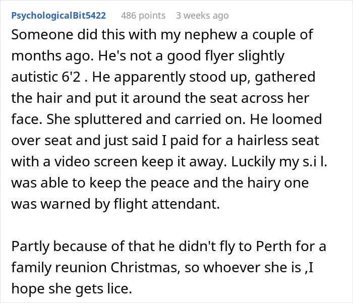 Dad Figures Out How To Make Woman On Plane Uncomfortable After She Refuses To Move Her Hair Away