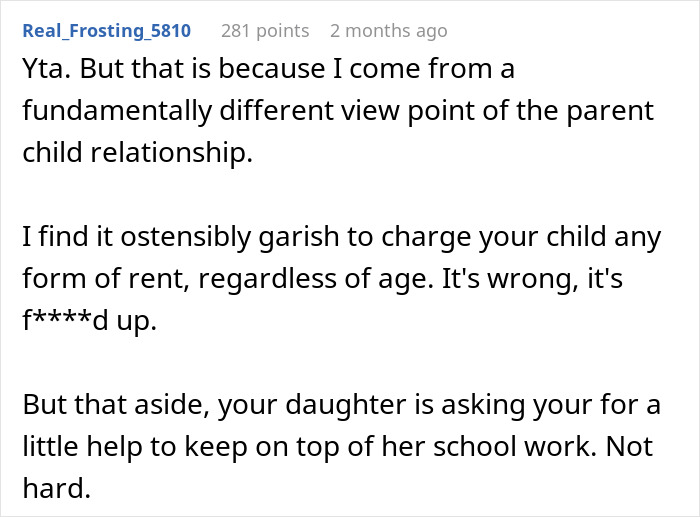 "Am I The Jerk For Expecting My Daughter To Stick To Our Chores-For-Rent Deal?"
