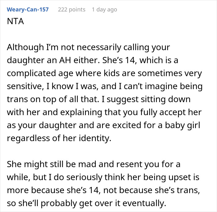 Mom Is Overjoyed To Be Pregnant With A Girl, Her Trans Daughter Feels It&rsquo;s Insensitive To Her
