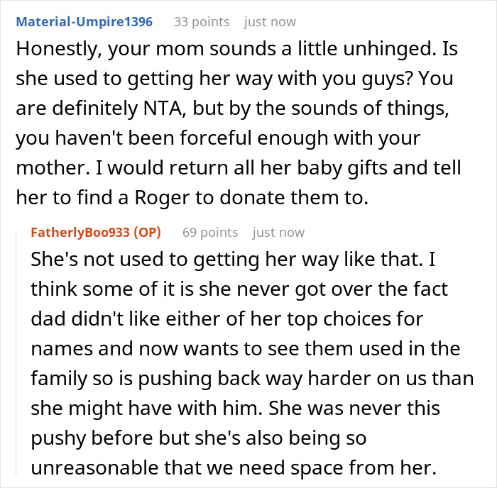 &ldquo;AITA For Telling My Mom She Has Zero Rights To Name My Wife&rsquo;s And My Child&rdquo;