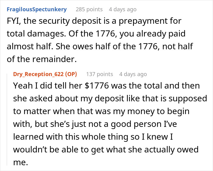 Trashy Roommate Refuses To Pay For Damages, Woman Finds Another Way To Take Her Money