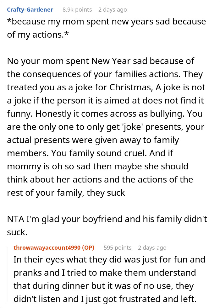 Woman Doesn't Get A Single Real Present From Family, Goes No-Contact, Asks If She Overreacted