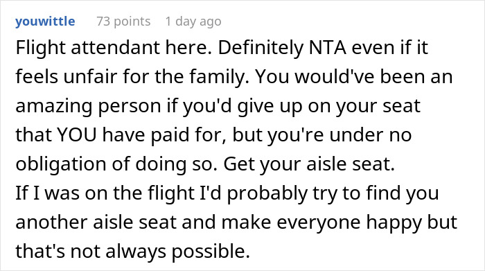 Woman Refuses To Switch Seats With A Man So He Can Sit With Family, Flight Attendant Intervenes