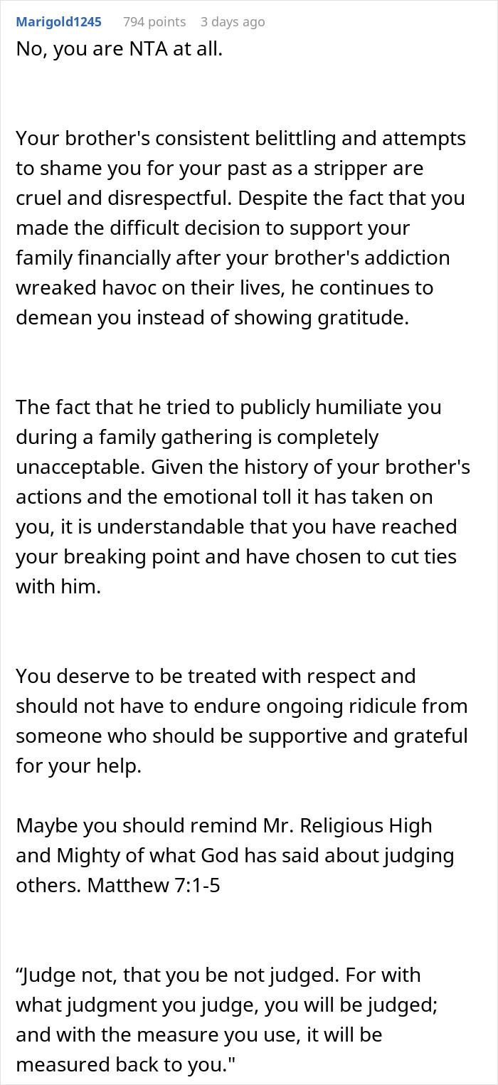 Brother And His Wife Bring Up Woman&rsquo;s Former Stripper Life, She Evicts Them