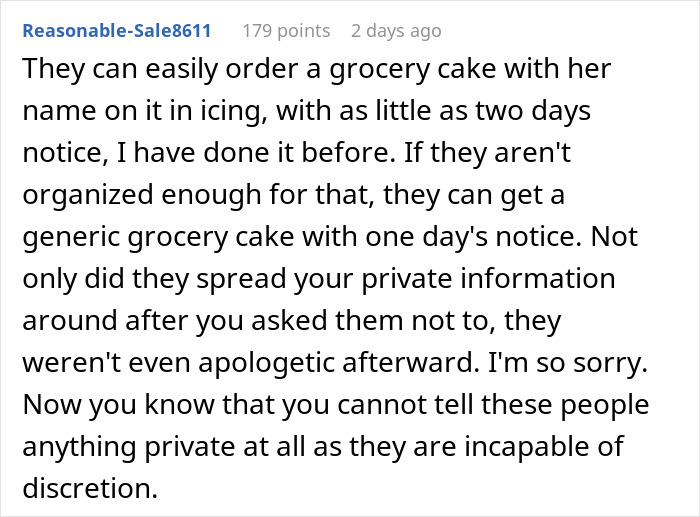 In-Laws Betray Woman&rsquo;s Trust By Sharing Her Secret, She Refuses To Bake A Cake For Niece In Return