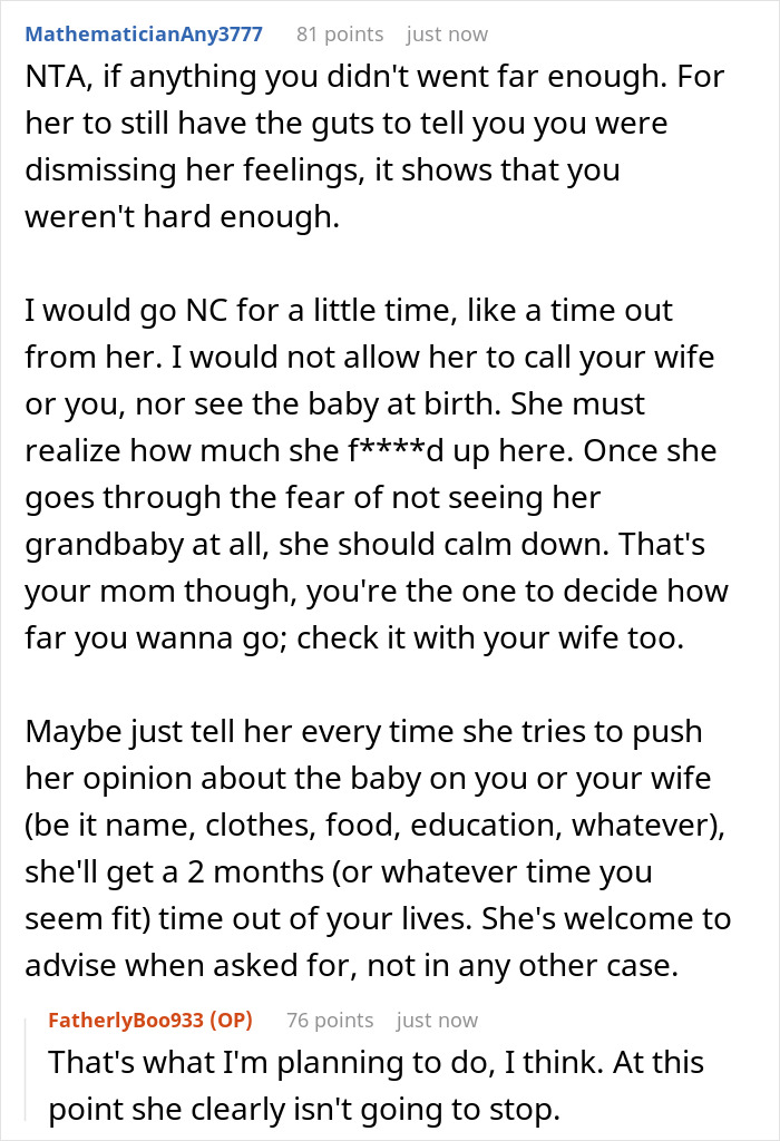 &ldquo;AITA For Telling My Mom She Has Zero Rights To Name My Wife&rsquo;s And My Child&rdquo;