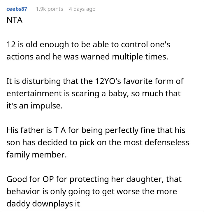 Man Refuses To Stop 12 Y.O. From Scaring Their New Baby, Mom Serves Them An Eviction Notice Man Refuses To Stop 12 Y.O. From Scaring Their New Baby, Mom Serves Them An Eviction Notice