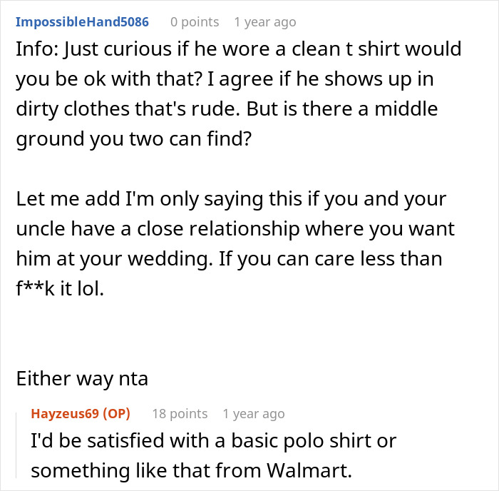 Uncle Refuses To Dress Up Because Of His Profession, Woman Denies Him An Invitation To Her Wedding