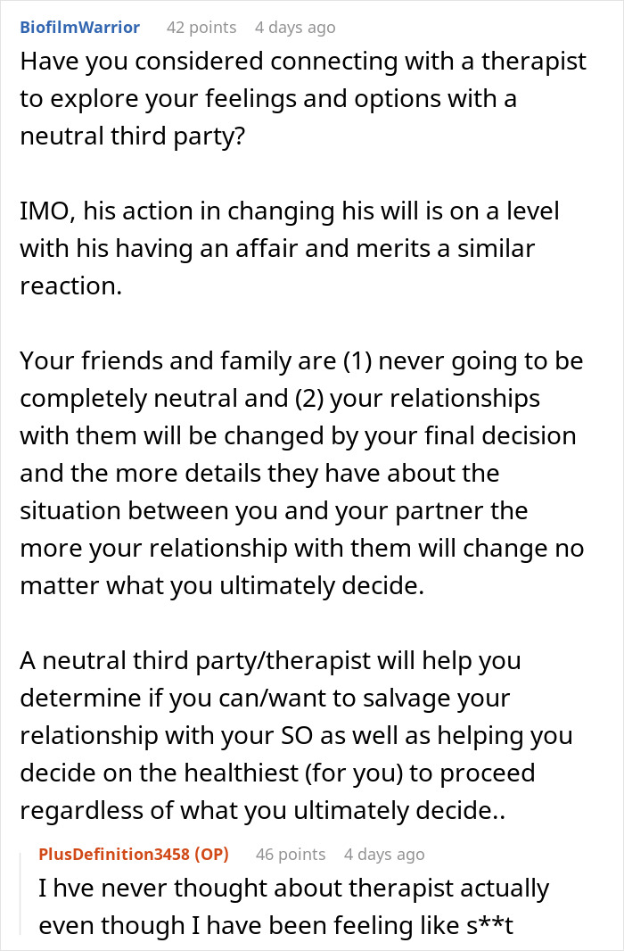 Woman At Breaking Point After Finding Partner&rsquo;s New Will: &ldquo;My Heart Is Broken&rdquo;