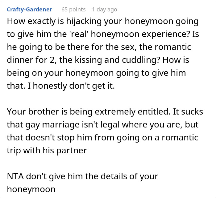 Woman Doesn’t Want Her Brother Joining Her On Honeymoon, Considers Giving Wrong Address Woman Doesn’t Want Her Brother Joining Her On Honeymoon, Considers Giving Wrong Address